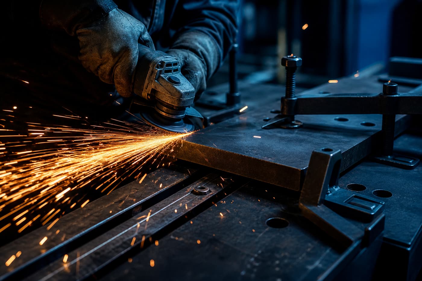 Trabajo de metalmecánica y corte de acero
